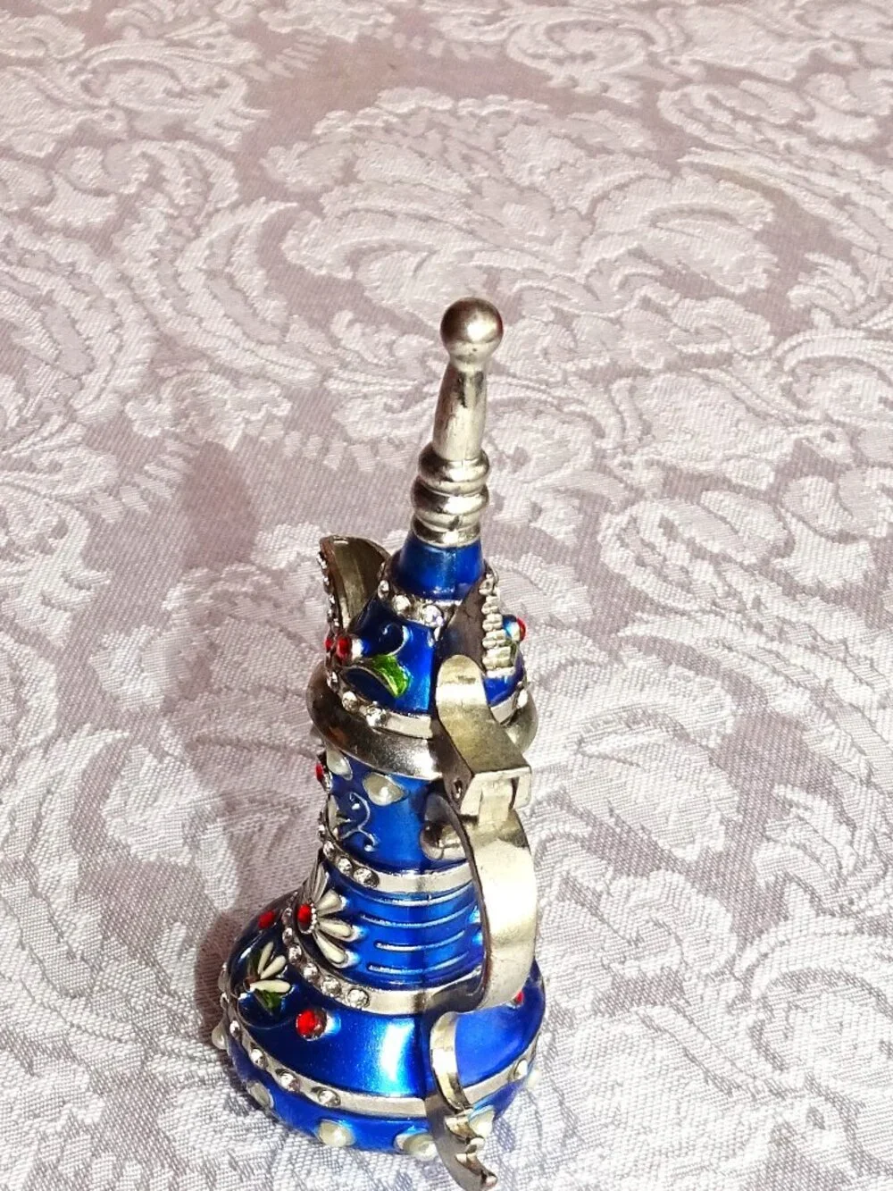 Jeweled Miniature Metal Pitcher with Magnetic Lid